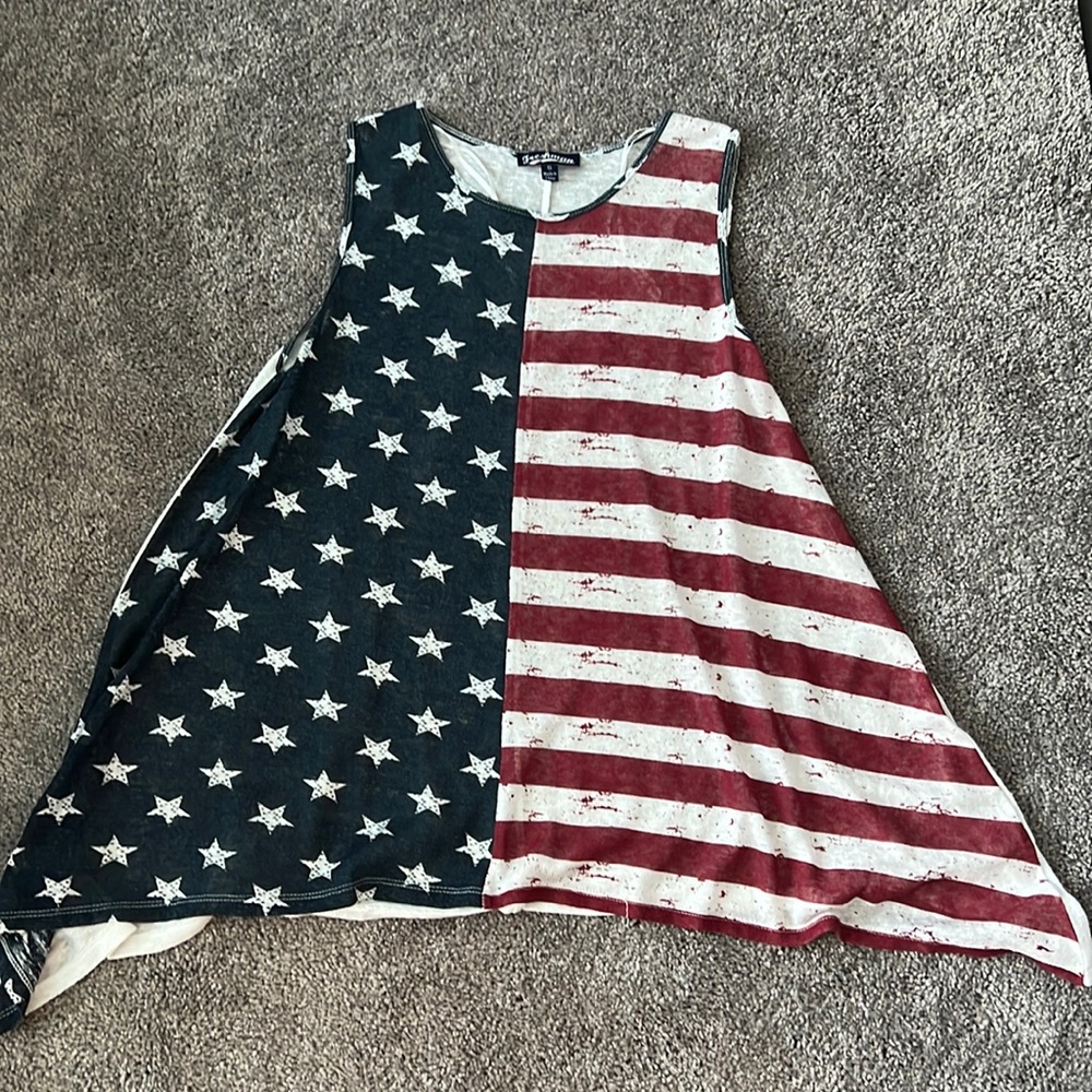 American Flag Asymmetrical Tank Top